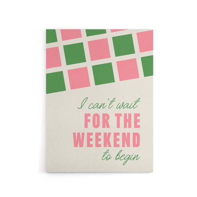 "Artery8 Can't Wait For The Weekend To Begin Simple Retro Canvas Wall Art Print - Size: W24"" x H32""" - image 1