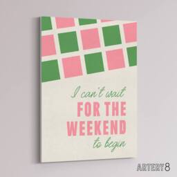 "Artery8 Can't Wait For The Weekend To Begin Simple Retro Canvas Wall Art Print - Size: W24"" x H32""" - thumbnail 2
