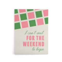 "Artery8 Can't Wait For The Weekend To Begin Simple Retro Canvas Wall Art Print - Size: W24"" x H32""" - thumbnail 1