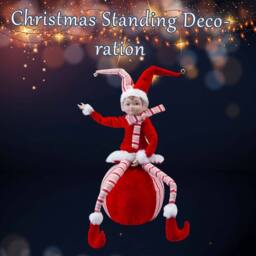 VFM e-Store Christmas Sitting Elf Decoration 62cm x 20cm Red X 1 - Size: 62 cm x 20 cm - thumbnail 3