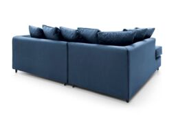 Abakus Direct Chicago Spill-Proof Velvet Left Hand Facing Corner Sofa in Dark Blue - thumbnail 5