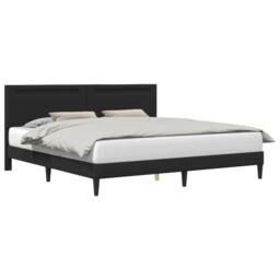 Berkfield Home Bed Frame with LED Strip Lights Black 180 x 200 cm Faux Leather - thumbnail 3