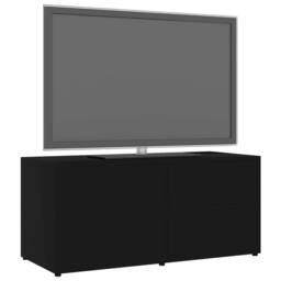 Berkfield Home TV Cabinet Black 80x34x36 cm Engineered Wood - Size: 80 x 34 x 36 cm - thumbnail 4