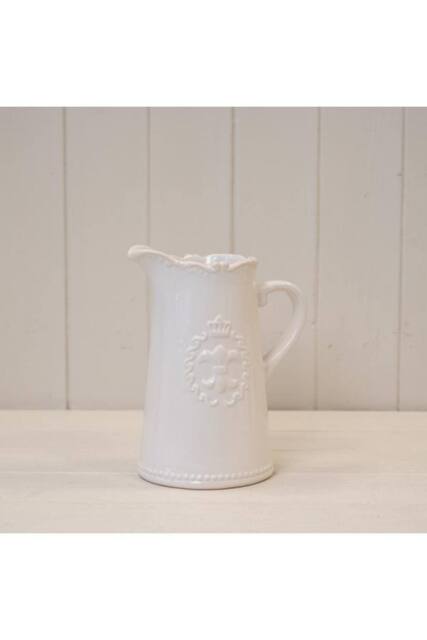 KDMD White Ceramic Jug Fleur De Lis - image 1