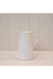 KDMD White Ceramic Jug Fleur De Lis - thumbnail 1