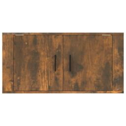 Berkfield Home Wall Mounted TV Cabinet Smoked Oak 80x34.5x40 cm in Brown - thumbnail 6