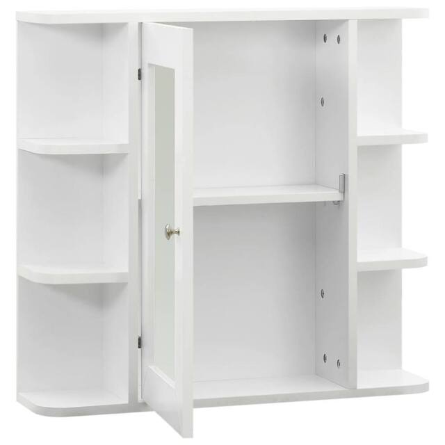 Berkfield Home Charming Bathroom Mirror Cabinet White 66x17x63 cm MDF - Size: 66 x 17 x 63 cm - image 1