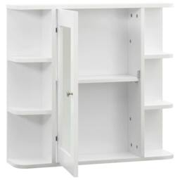 Berkfield Home Charming Bathroom Mirror Cabinet White 66x17x63 cm MDF - Size: 66 x 17 x 63 cm - thumbnail 1