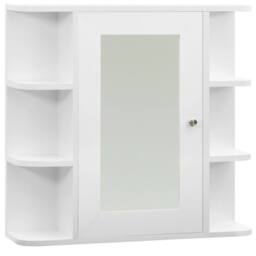 Berkfield Home Charming Bathroom Mirror Cabinet White 66x17x63 cm MDF - Size: 66 x 17 x 63 cm - thumbnail 3