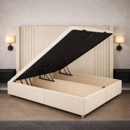 SOFT SNOOZE BEDS Oxford Winged Divan Ottoman Bed in Green - Size: King - thumbnail 5