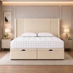 SOFT SNOOZE BEDS Oxford Winged Divan Ottoman Bed in Green - Size: King - thumbnail 2