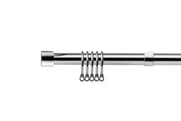 New Edge Blinds 16-19mm Fenton Extendable Durable Metal Curtain Pole Set in Metallic Silver - Size: 120 cm - 210 cm - thumbnail 1
