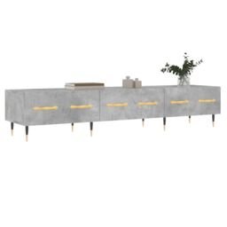 Berkfield Home TV Cabinet Concrete Grey 150x36x30 cm Engineered Wood - Size: 150 x 36 x 30 cm - thumbnail 3