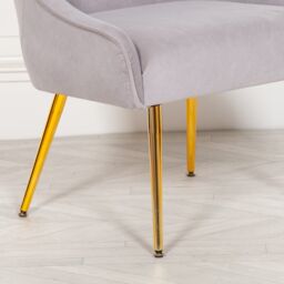 Glasstone Grey Velvet Chair - thumbnail 3