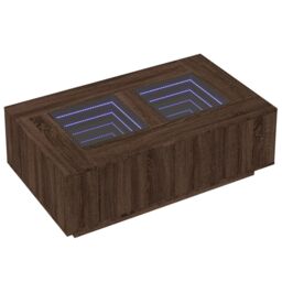 Berkfield Home Coffee Table with Infinity LED Brown Oak 116x69x40 cm - Size: 116 x 69 x 40 cm - thumbnail 3