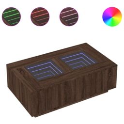 Berkfield Home Coffee Table with Infinity LED Brown Oak 116x69x40 cm - Size: 116 x 69 x 40 cm - thumbnail 2