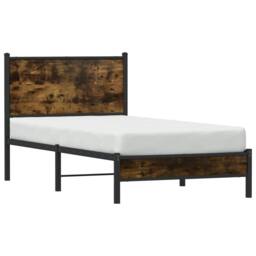 Berkfield Home Metal Bed Frame without Mattress Smoked Oak 80x200 cm in Brown - thumbnail 4