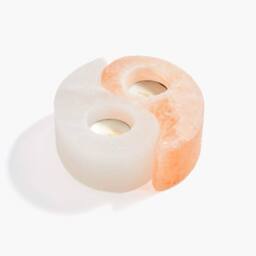Myga Yin & Yang Himalayan Salt Tealight Holder in Pale Orange - thumbnail 3
