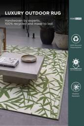 Homescapes Luxury Outdoor Rug Waterproof Reversible, Green Zena Tropical - Size: 120 cm x 180 cm - thumbnail 2