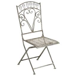 Wyld and Coco Set of 2 Vintage Folding Garden Chairs - Grey Iron Frame - thumbnail 3