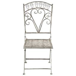 Wyld and Coco Set of 2 Vintage Folding Garden Chairs - Grey Iron Frame - thumbnail 5