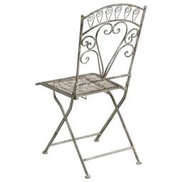 Wyld and Coco Set of 2 Vintage Folding Garden Chairs - Grey Iron Frame - thumbnail 6
