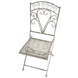 Wyld and Coco Set of 2 Vintage Folding Garden Chairs - Grey Iron Frame - thumbnail 7