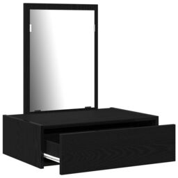 Berkfield Home Wall Hanging Dressing Table Black Oak 60x40x70 cm - Size: 60 x 40 x 70 cm - thumbnail 5