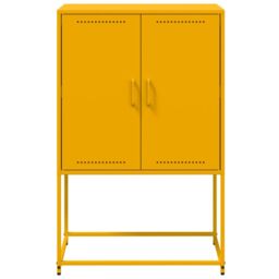 Berkfield Home Highboard Mustard Yellow 68.5x38.5x107 cm Steel - thumbnail 6