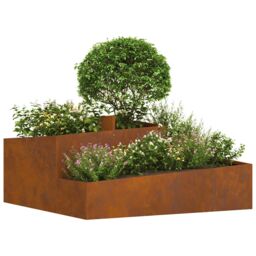 Berkfield Home Pots & Planters Corten steel Large Durable Metal Planter in Brown - thumbnail 3