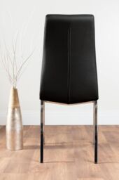 FurnitureboxUK Selina Round Glass Chrome Leg Dining Table & Isco Chairs in Black - Size: 4 Person - thumbnail 8