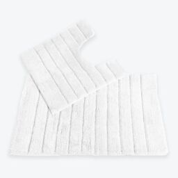 Allure Bath Fashions Ribbed Two Piece Bath Mat & Toilet Mat Set in White - thumbnail 1