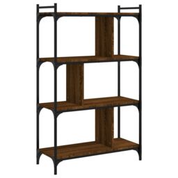 Berkfield Home Bookcase 4-Tier Brown Oak 76x32x123 cm Engineered Wood - Size: 76 x 32 x 123 cm - thumbnail 6
