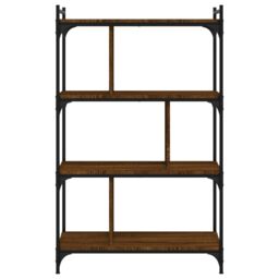 Berkfield Home Bookcase 4-Tier Brown Oak 76x32x123 cm Engineered Wood - Size: 76 x 32 x 123 cm - thumbnail 4