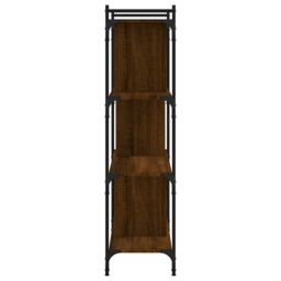 Berkfield Home Bookcase 4-Tier Brown Oak 76x32x123 cm Engineered Wood - Size: 76 x 32 x 123 cm - thumbnail 5