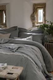CHRISTY Flannel Marl Super Soft Brushed Cotton Duvet Sets in Grey - Size: Single - thumbnail 1