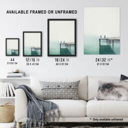 "Artery8 Wall Art Print The End Of The Pier By Amy Denver Minimalist Soft Pastel Calm Minimalism Simple Modern Artwork Poster - Size: W24"" x H32""" - thumbnail 3