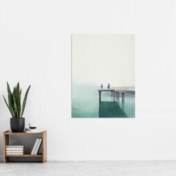 "Artery8 Wall Art Print The End Of The Pier By Amy Denver Minimalist Soft Pastel Calm Minimalism Simple Modern Artwork Poster - Size: W24"" x H32""" - thumbnail 4