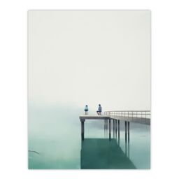 "Artery8 Wall Art Print The End Of The Pier By Amy Denver Minimalist Soft Pastel Calm Minimalism Simple Modern Artwork Poster - Size: W24"" x H32""" - thumbnail 1