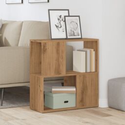 Berkfield Home Book Cabinet Artisan Oak 60x24x63 cm Engineered Wood in Brown - Size: 60 x 24 x 63 cm - thumbnail 3