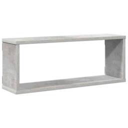 Berkfield Home Wall Cube Shelf 4 pcs Concrete Grey 60x15x23 cm Engineered Wood - Size: 60 x 15 x 23 cm - thumbnail 4