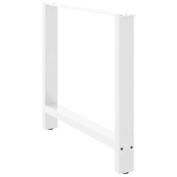 Berkfield Home Coffee Table Legs White 2 pcs 100x(72-73) cm Steel - thumbnail 4