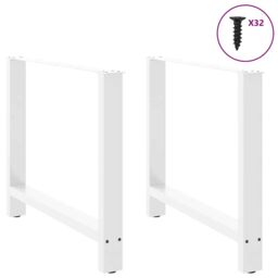 Berkfield Home Coffee Table Legs White 2 pcs 100x(72-73) cm Steel - thumbnail 3