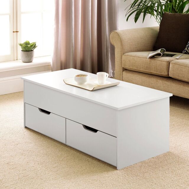Wooden Coffee Table With Lift Up Top and 2 Large Storage Drawers - image 1