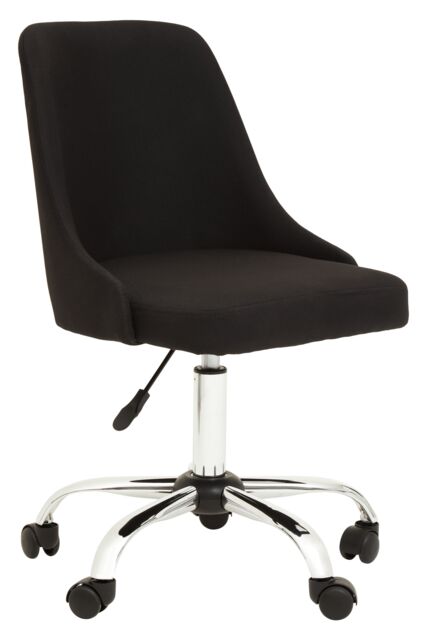 Orsina Comfortable Design Black & Chrome Home Office Chair, Ergonomic Work From Home Chair, Movable Chair - image 1