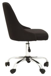 Orsina Comfortable Design Black & Chrome Home Office Chair, Ergonomic Work From Home Chair, Movable Chair - thumbnail 4
