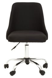 Orsina Comfortable Design Black & Chrome Home Office Chair, Ergonomic Work From Home Chair, Movable Chair - thumbnail 2
