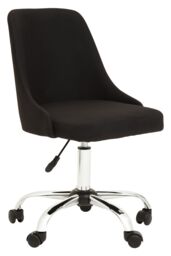 Orsina Comfortable Design Black & Chrome Home Office Chair, Ergonomic Work From Home Chair, Movable Chair - thumbnail 1
