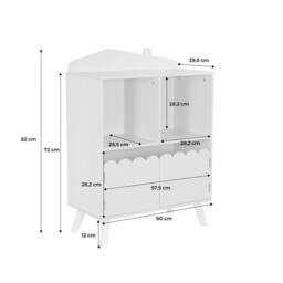 sweeek 2-shelf 2-door Bookcase in Pink - thumbnail 5