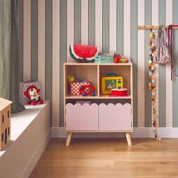sweeek 2-shelf 2-door Bookcase in Pink